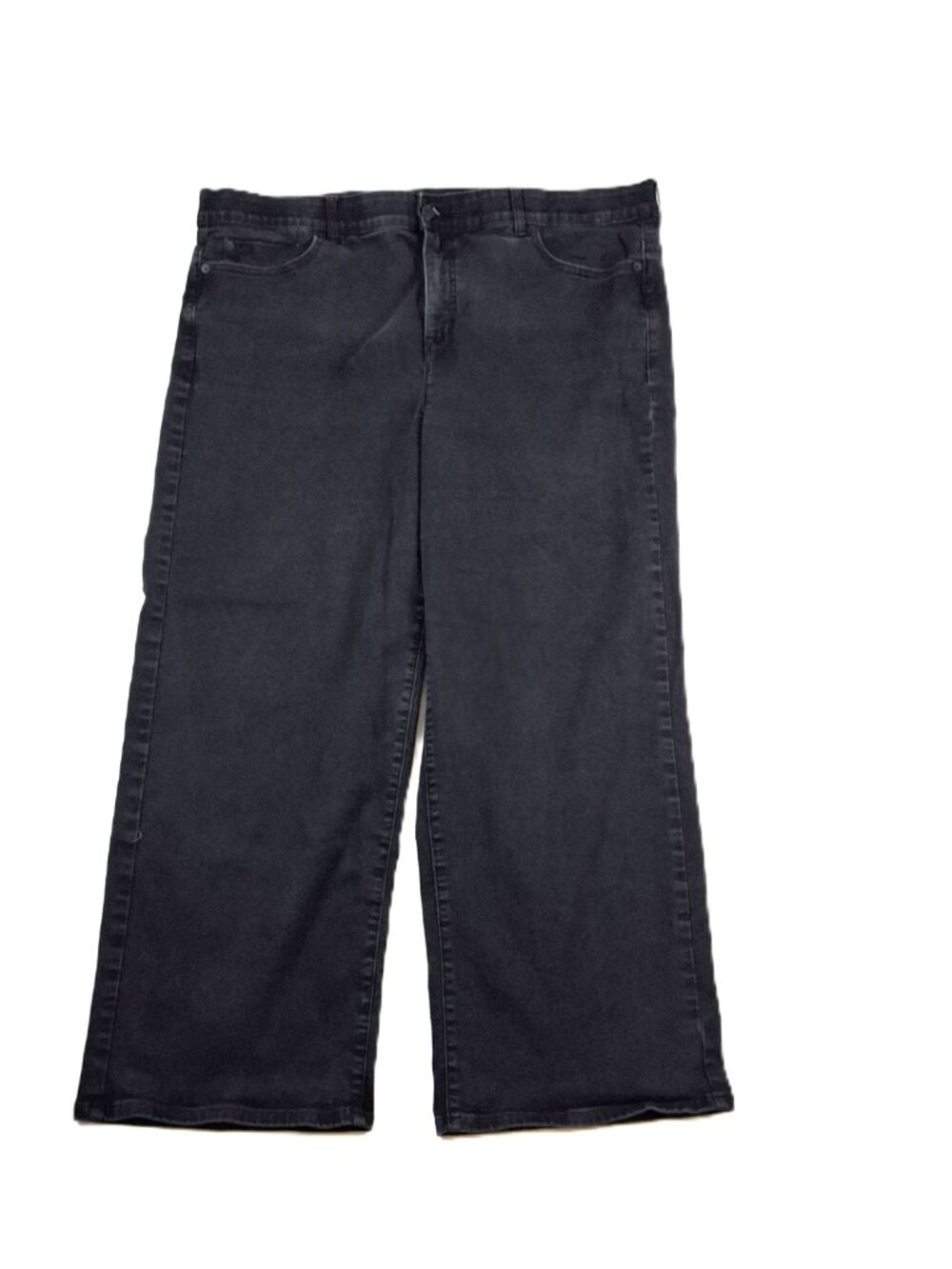 Torrid Bombshell Wide Leg Jeans Plus Sz 24T Black Denim Stretch High Rise Tall